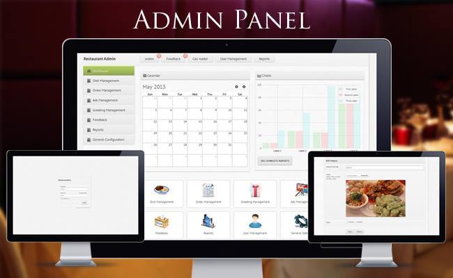 admin panel app restaurante