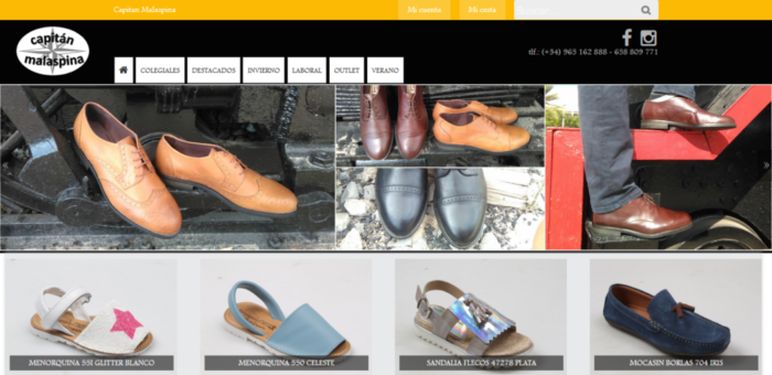 diseno web zapaterias capitanmalaspina Diseño de páginas Web para Zapaterías