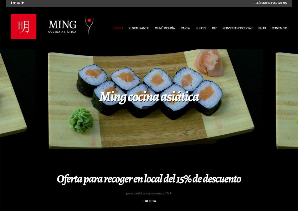 ming cocina asiatica 1024x725 Diseño Web para el restaurante asiatico Ming