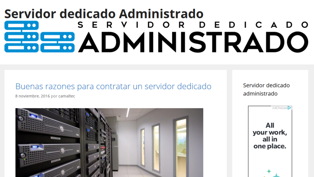 Presentación blog servidordedicadoadministrado.com