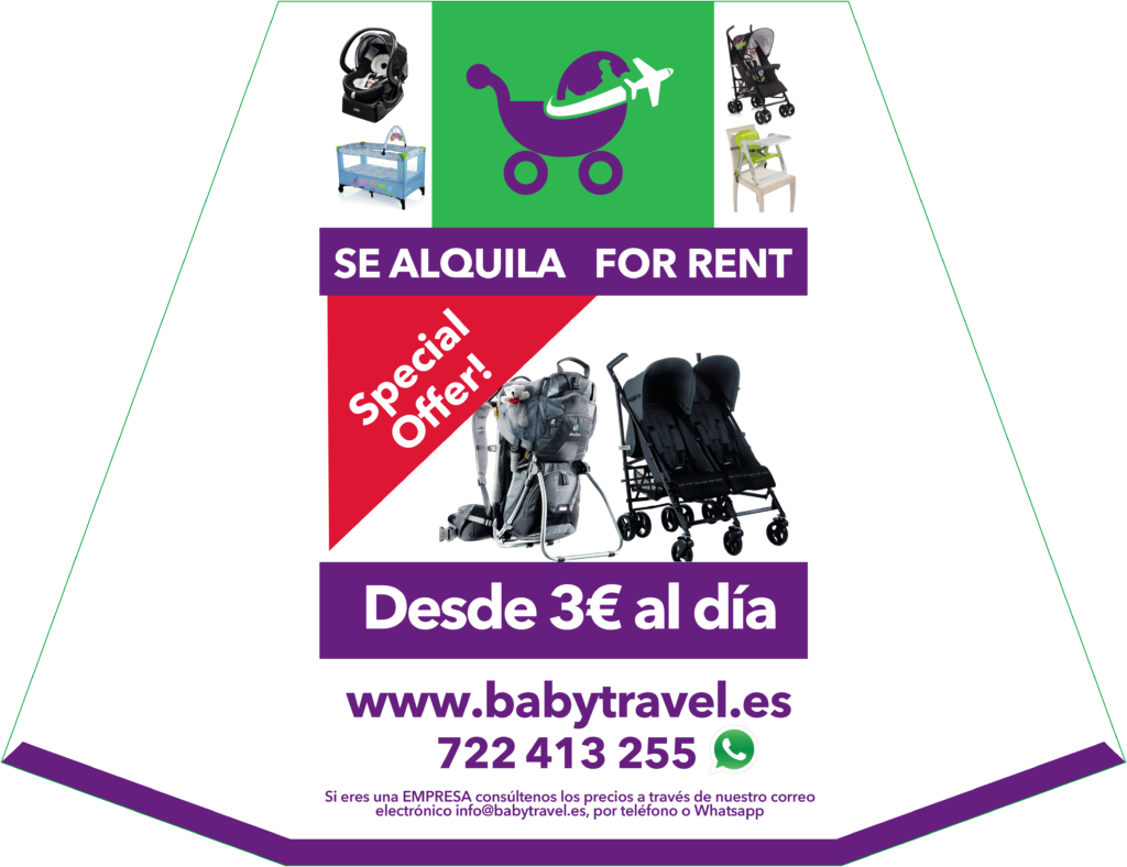 Soporte publicitario vertical para babytravel.es