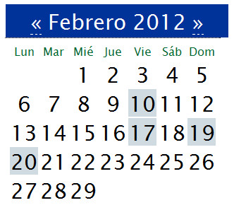 track calendar Sistema de Geolocalización